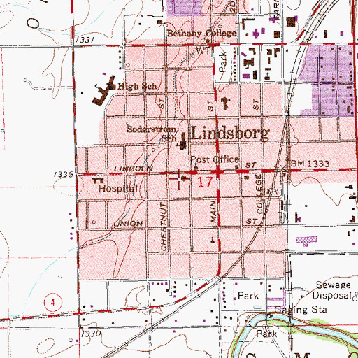 Topographic Map of Evangelical Covenant Church, KS