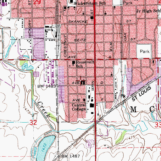 Topographic Map of McPherson Free Methodist Church, KS