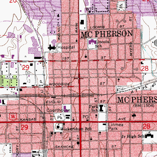 Topographic Map of Church of Christ (historical), KS