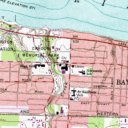 Topographic Map of Bay Village Post Office (historical), OH