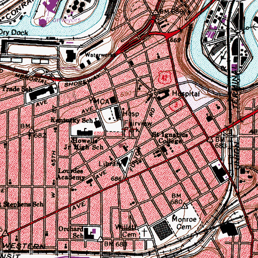 Topographic Map of Ohio City Post Office (historical), OH