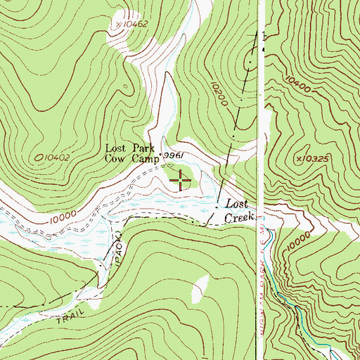 Topographic Map of Lost Park Campground, CO