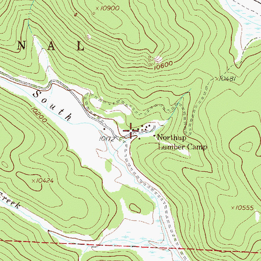 Topographic Map of Northup Lumber Camp, CO