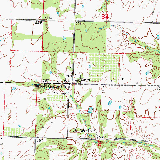 Topographic Map of Union Grove Cemetery, IL