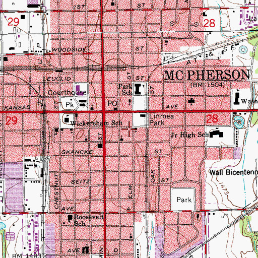 Topographic Map of First Church of Christ Scientist, KS