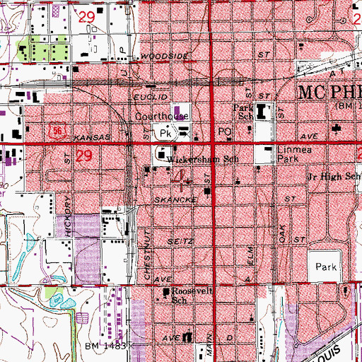 Topographic Map of First Congregational United Church of Christ, KS