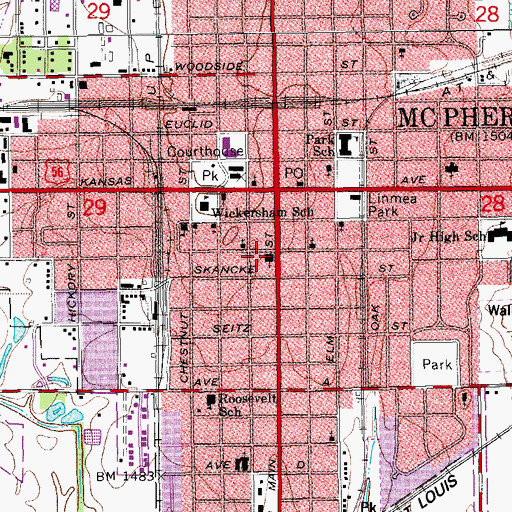 Topographic Map of Saint Anne's Episcopal Church, KS