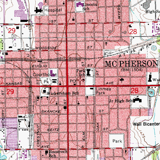 Topographic Map of Trinity Lutheran Church, KS