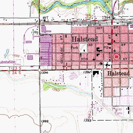 Topographic Map of Halstead Baptist Church, KS