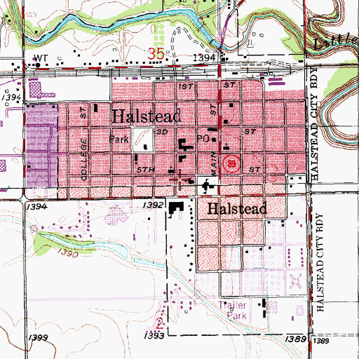 Topographic Map of Halstead United Methodist Church, KS