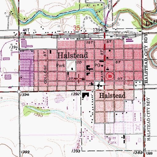 Topographic Map of Sacred Heart Catholic Church, KS