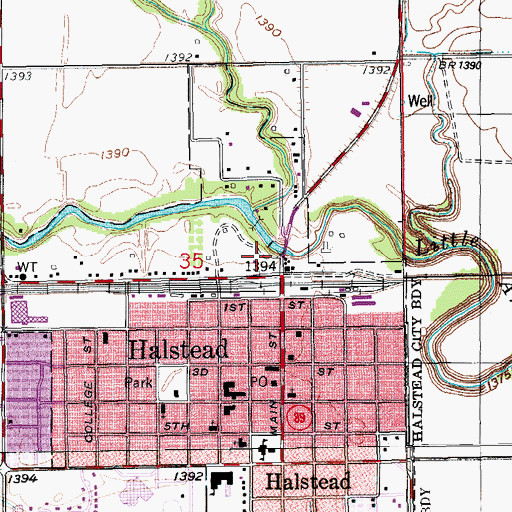 Topographic Map of Riverside Park, KS