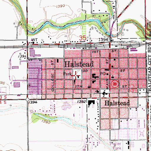 Topographic Map of Scout Park, KS