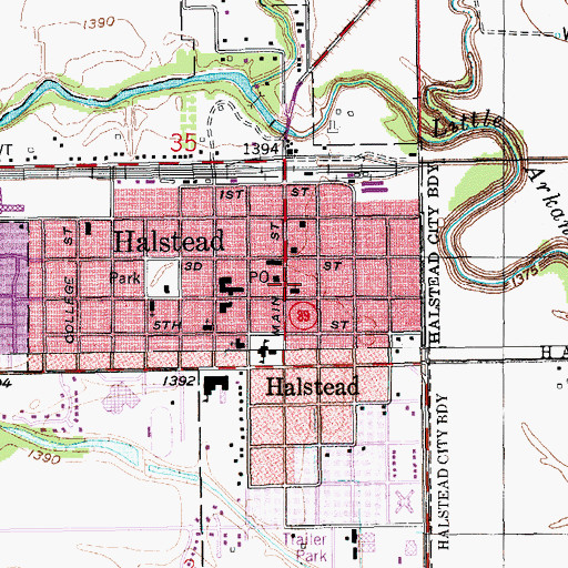 Topographic Map of First Presbyterian Church, KS