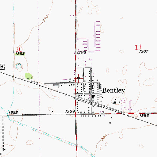 Topographic Map of Bentley Primary School, KS
