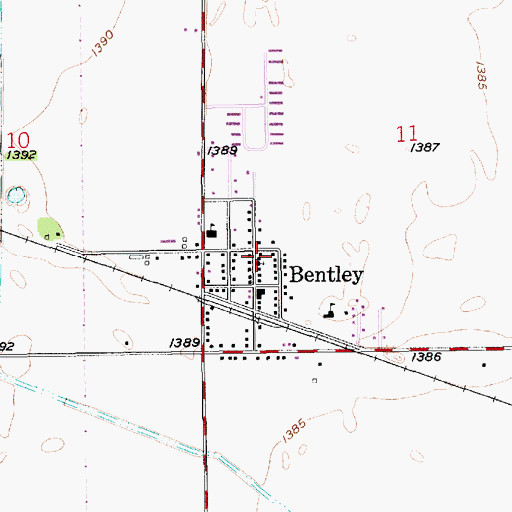 Topographic Map of Bentley United Methodist Church, KS