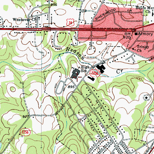 Topographic Map of Barnes Auditorium, NC