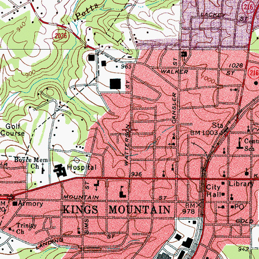 Topographic Map of Davidson School (historical), NC