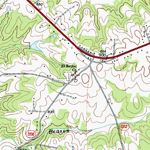 Topographic Map of El Bethel School (historical), NC