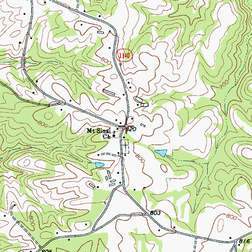 Topographic Map of Mount Sinai, NC