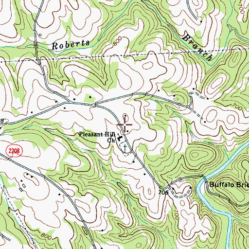 Topographic Map of Pleasant Hill, NC