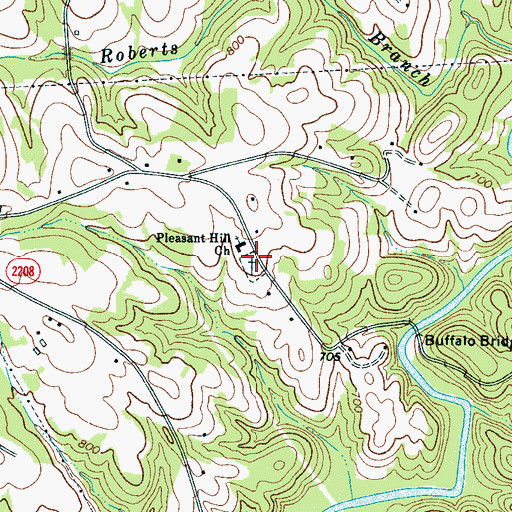 Topographic Map of Pleasant Hill Cemetery, NC