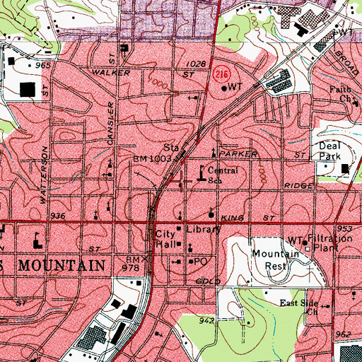 Topographic Map of Saint Matthews Lutheran Church, NC