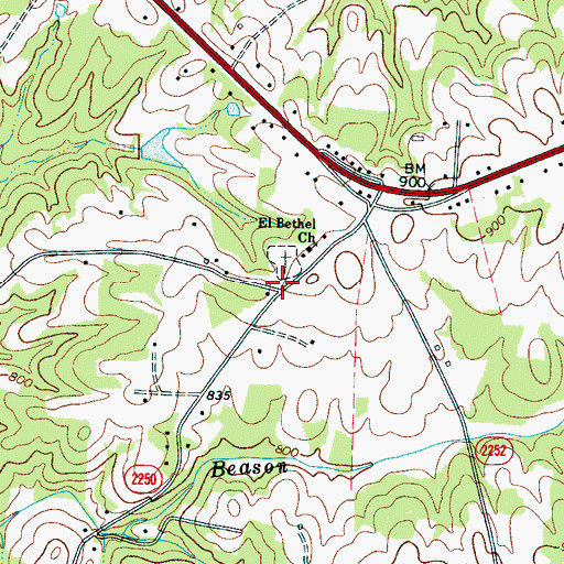 Topographic Map of White Plains, NC