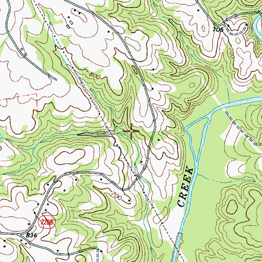 Topographic Map of Allens Mill (historical), NC