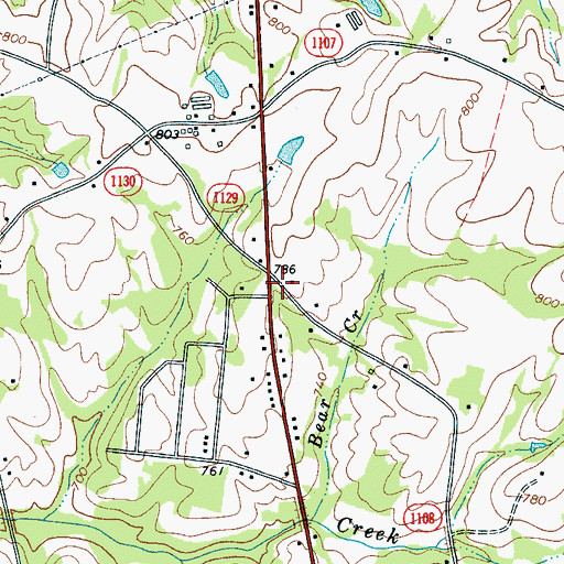 Topographic Map of Big Bear Church (historical), NC