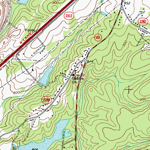 Topographic Map of Galilee Methodist Church, NC