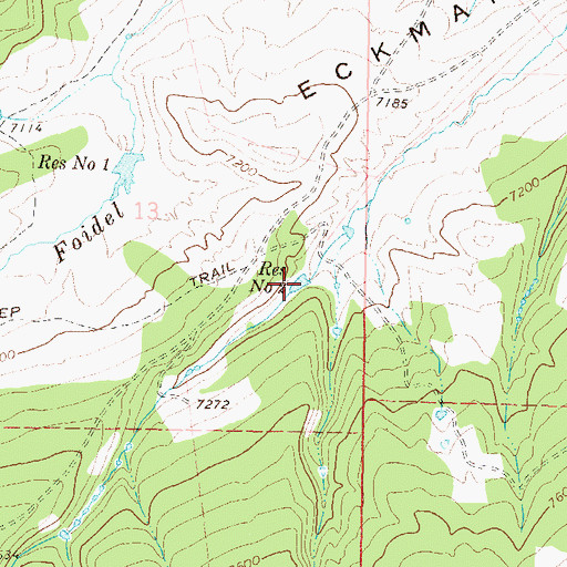 Topographic Map of Reservoir Number Two, CO
