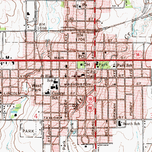 Topographic Map of First Christian Church, KS