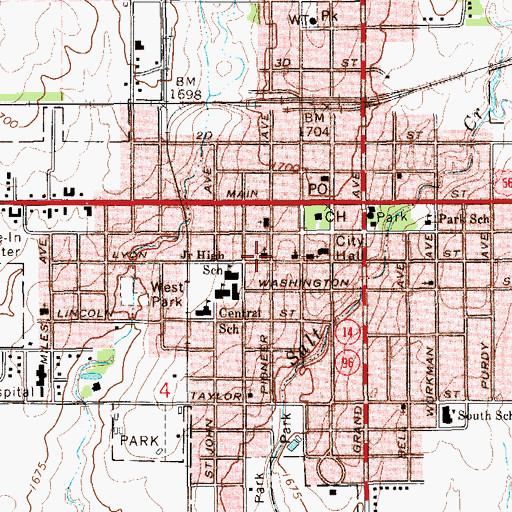 Topographic Map of First Presbyterian Church, KS