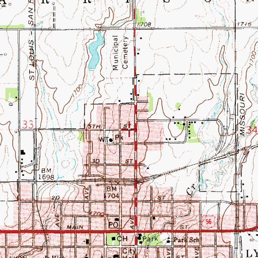Topographic Map of North Side School (historical), KS