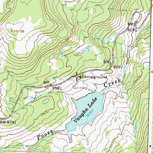 Topographic Map of Baughn Lake Campground, CO