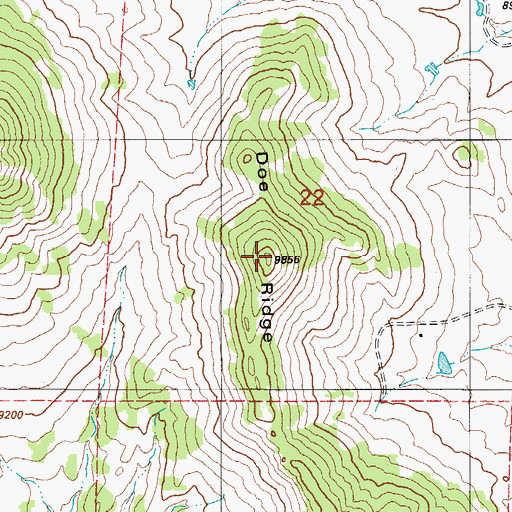 Topographic Map of Doe Ridge, CO