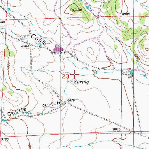 Topographic Map of Castle Gulch, CO
