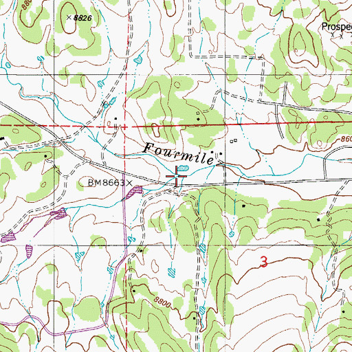 Topographic Map of Bumgarner Creek, CO