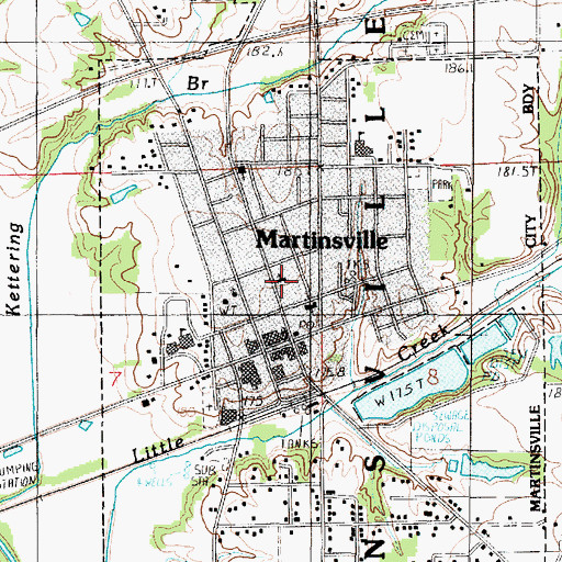 Topographic Map of Baptist Church of Martinsville, IL