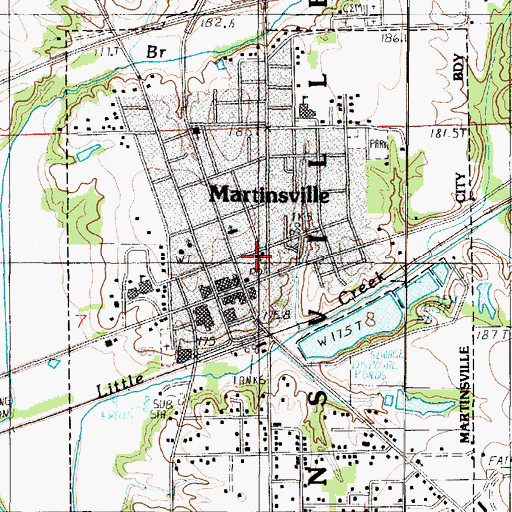 Topographic Map of Martinsville Bible Church, IL