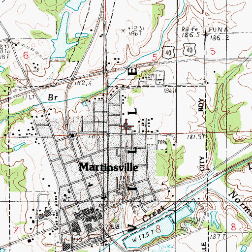Topographic Map of Martinsville Elementary School, IL
