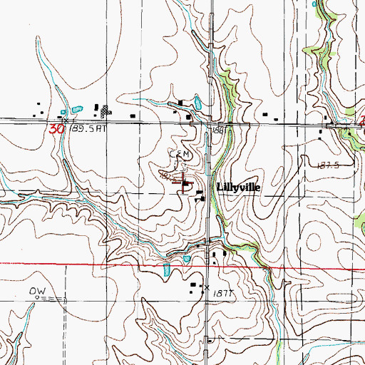 Topographic Map of Sacred Heart Church, IL