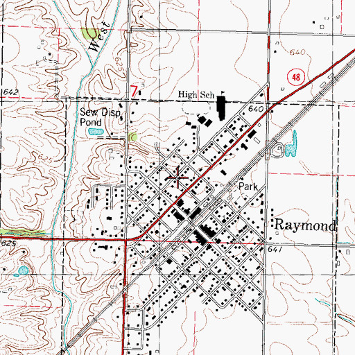 Topographic Map of Raymond United Methodist Church, IL
