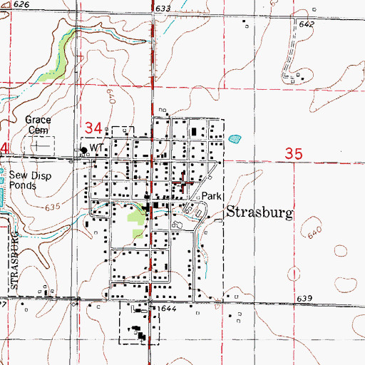 Topographic Map of Grace Lutheran Church, IL