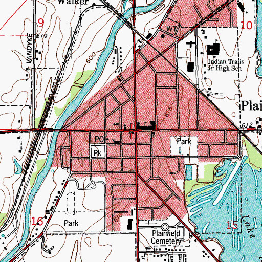 Topographic Map of First Baptist Church, IL