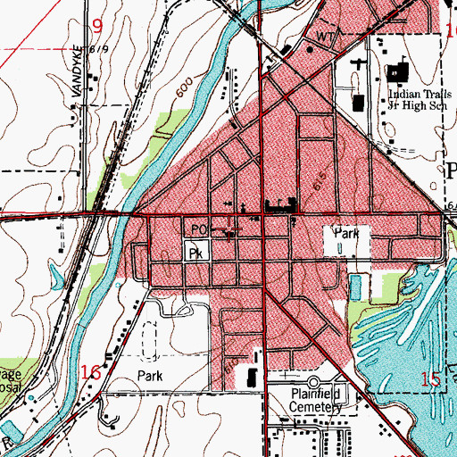 Topographic Map of Plainfield United Methodist Church, IL