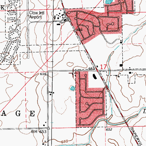 Topographic Map of Westbrook Christian Church, IL
