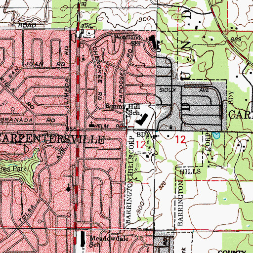 Topographic Map of Bible Baptist Christian Academy, IL