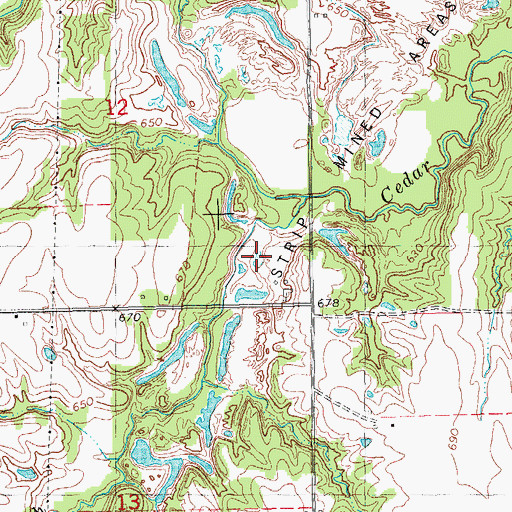 Topographic Map of Pit 2 Triple S Mine, IL